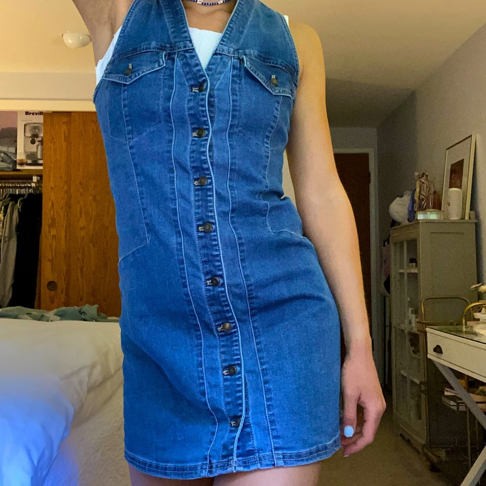 Free People | Denim Button-up Dress | Size 6